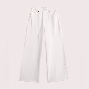 ABERCROMBIE Off-White Wide Leg Crop Jeans 6L